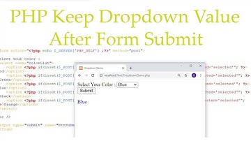 PHP Keep Dropdown Value After Form Submit