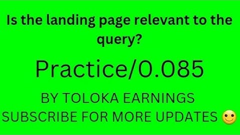 Is the landing page relevant to the query? (Practice 0.085)