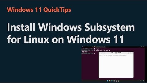 Install Windows Subsystem for Linux on Windows 11
