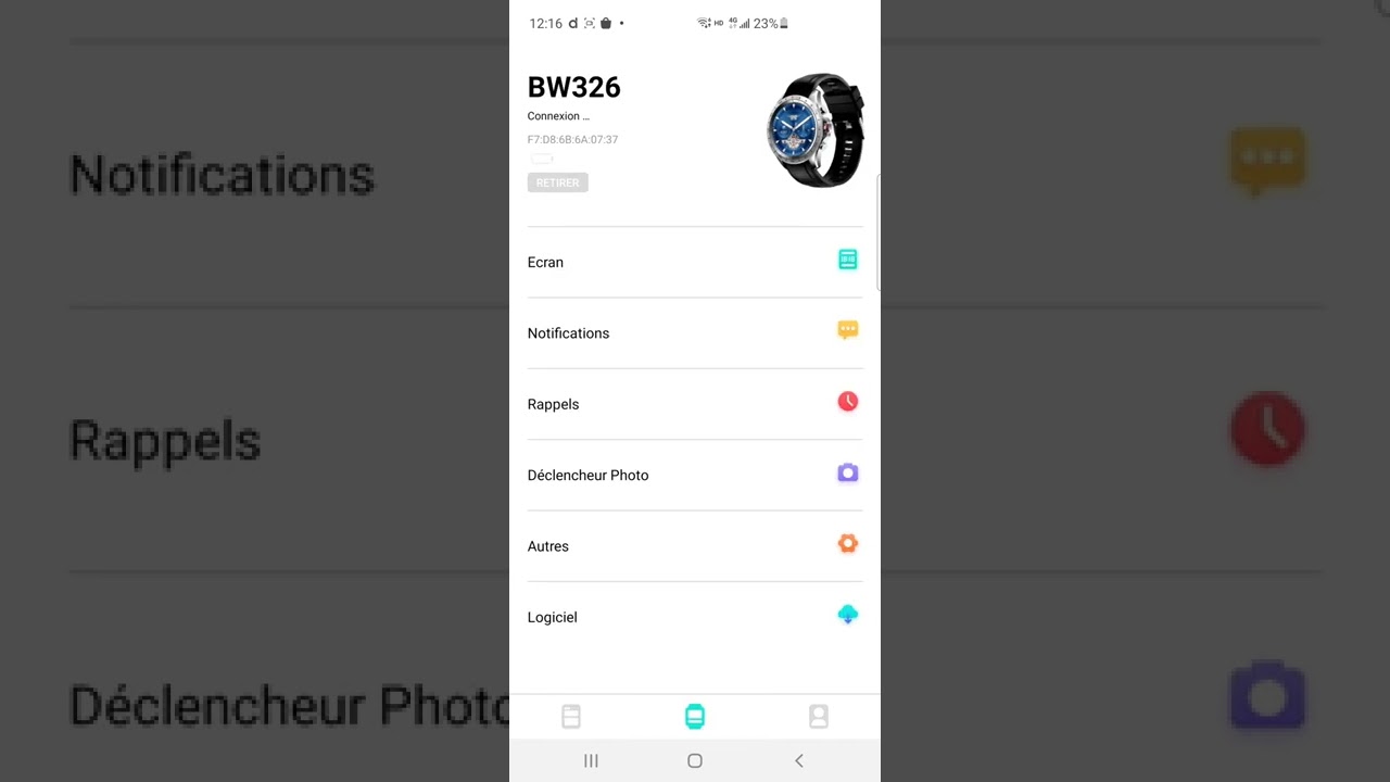Paramètres de notification des applications DAFIT et démarrage automatique des applications Samsung