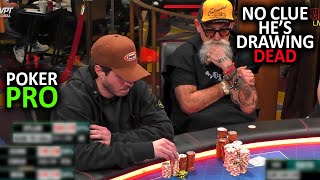 Old Man Is Trying His Best To Survive On High Stakes Table