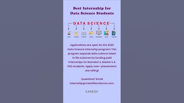 Best Internships for Data Science Students. Apply now at Karkidi.