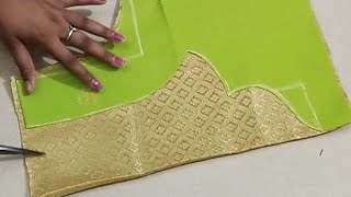 Easy patchwork blouse back neck design cutting /blouse design Easy patchwork blouse back neck design cutting /blouse design