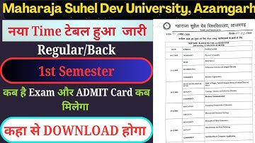 New Time Table आ गया है|Regular/Back Paper|MSDSU New Time Table 2025| ADMIT Card कब मिलेगा|