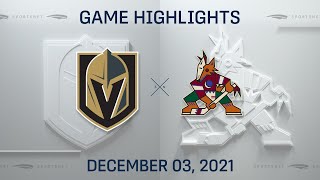 NHL Highlights | Golden Knights vs. Coyotes - Dec. 3, 2021