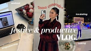 *insta controls* festive productive vlog⛸ | gym, work projects, binge planning, ice skating, & more!