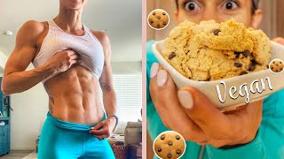 5 WEEKS OUT! Full Day Of Eating | Vegan PROTEIN Cookie Dough Recipe | Ep.9