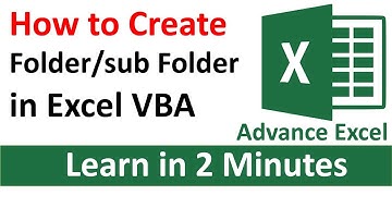 How to Create Folder or Sub Folder using Excel VBA