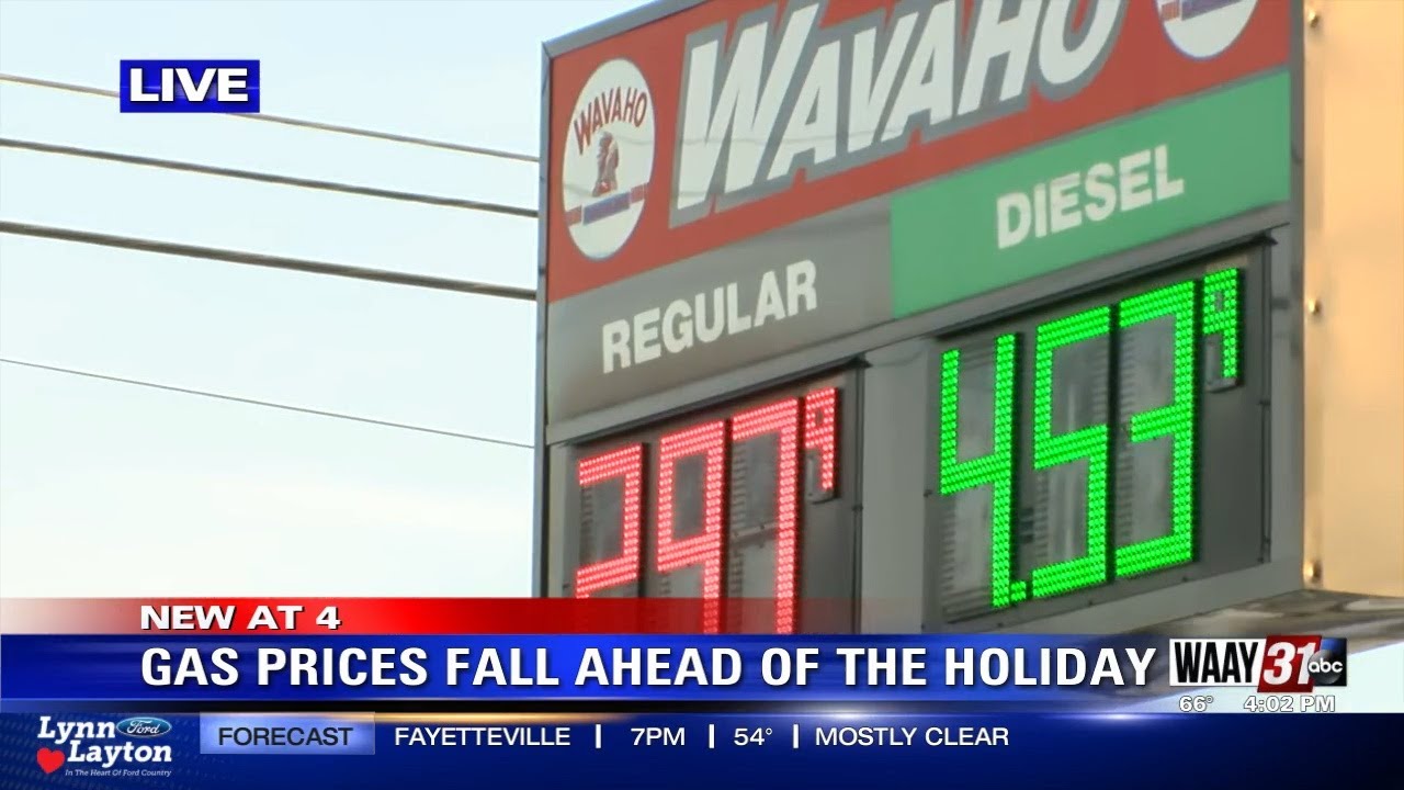 Gas prices drop in North Alabama before Thanksgiving - YouTube