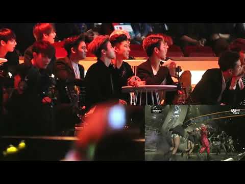 [Fancam] 151202 BTS iKON REACTION TO CL 'Hello Bitches' Ver. 1 | 2015 MAMA Awards 직캠