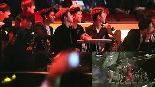 [Fancam] 151202 BTS iKON REACTION TO CL 'Hello Bitches' Ver. 1 | 2015 MAMA Awards 직캠 Resimi