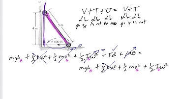 Dynamics - Rigid Body work and energy example 2
