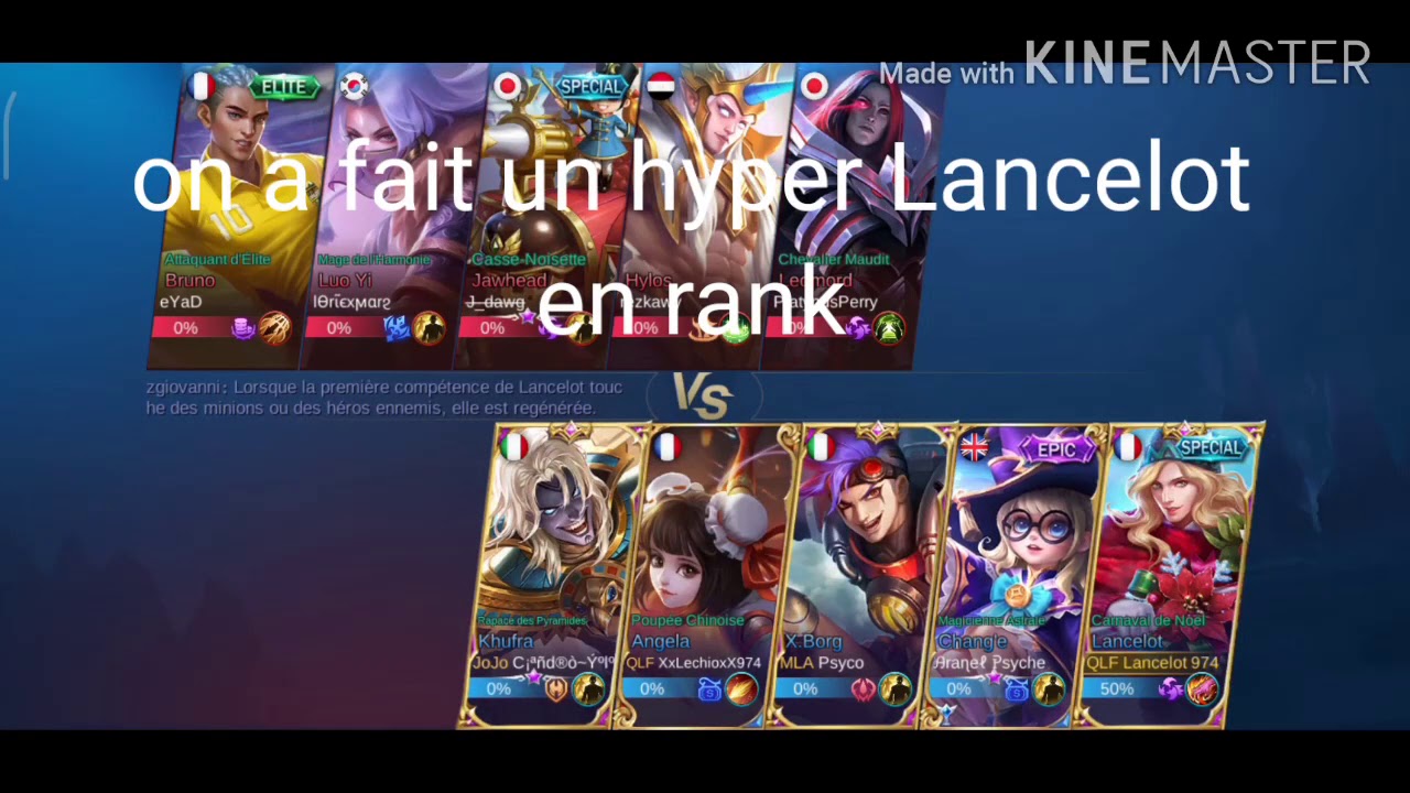 Mobile Legends Lancelot,hyper Lancelot en rank, Sauvage encore !? - YouTube