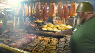 Huge Italian Outdoor Street Food Festival of Pork Ribs, Best Irish Angus, Asado & more Foods