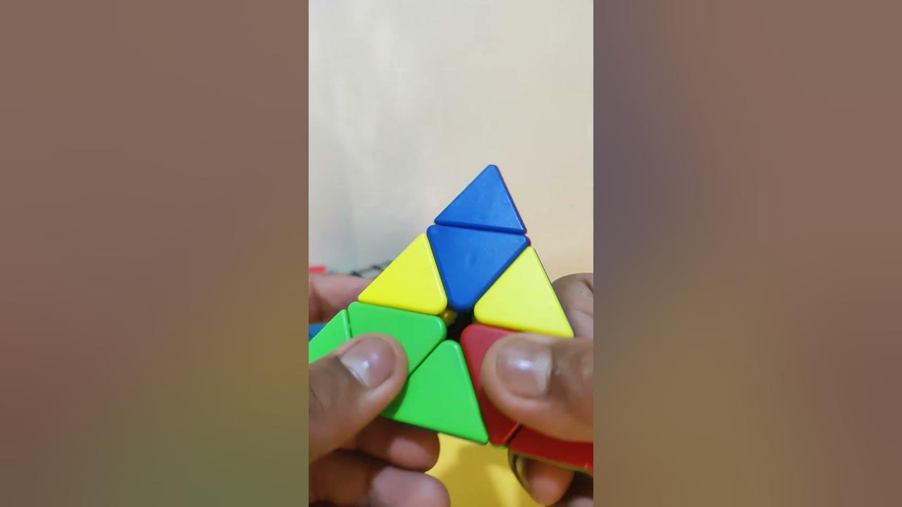 Two four step algorithm of pyramid cube - YouTube