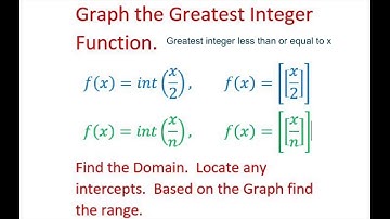 Graph The Greatest Integer Function. Y= int(x/2)