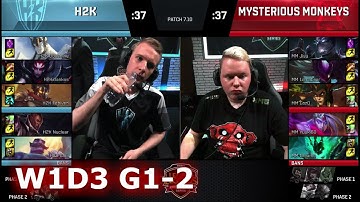 H2K Gaming vs Mysterious Monkeys | Game 2 S7 EU LCS Summer 2017 Week 1 Day 2 | H2K vs MM G2 W1D2