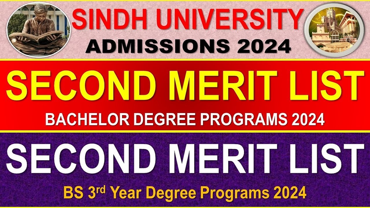 Sindh University Second Merit List 2024 Sindh University Bachelor