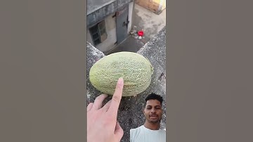 Experiment: Will watermelons and cantaloupes explode if they roll down from a tall building?#shorts
