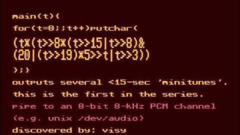 Experimental music from very short C programs