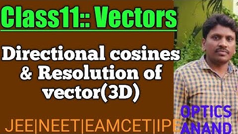 Resolution of vector in space (3D)|Directional cosines