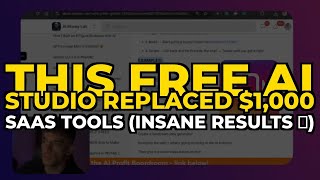 This FREE AI Studio Replaced $1,000 SaaS Tools (INSANE Results 🤯)