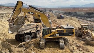 Two Caterpillar 385C Excavators Loading Caterpillar Dumpers & Trucks - Sotiriadis/Labrianidis Mining