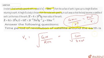 A rocket is fired vertically upwards with a speed of `upsilon (=5 km s^(-1))` from the surface of