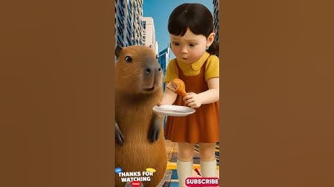 Thumbnail of Delicious Fried Chicken ASMR with Capybara and Girl 🍗✨ #shorts #capybara #squidgame #yum