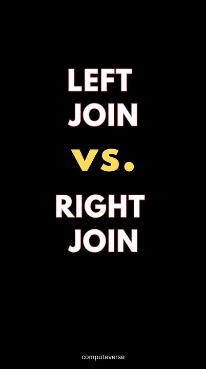 SQL LEFT JOIN Vs. RIGHT JOIN ️ - YouTube