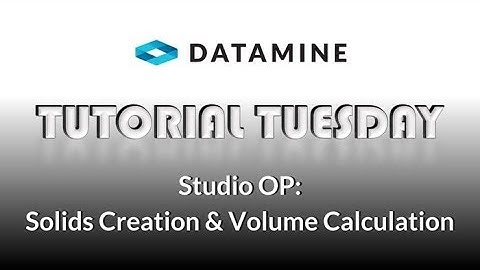 Studio OP: Solids Creation & Volume Calculation