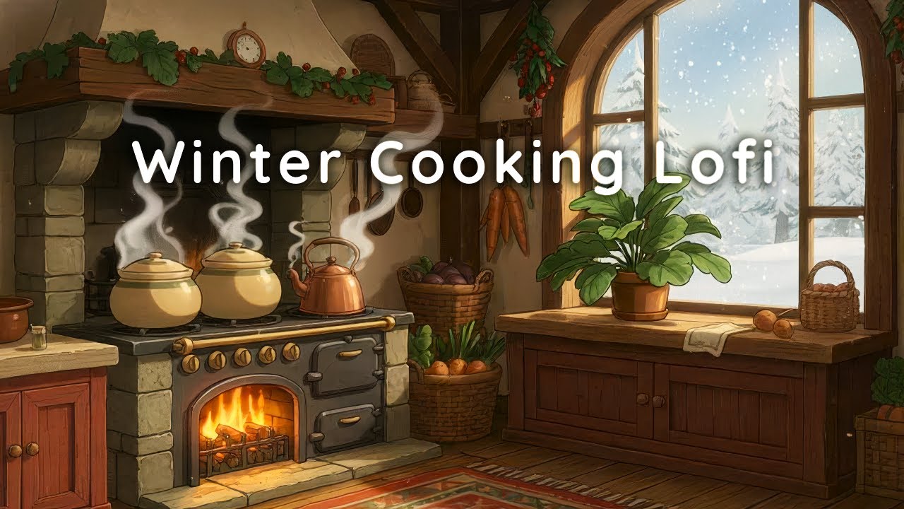 Winter Cooking Lofi in a Magical Kitchen 🍲 Cozy Chill Ambience Music for Relaxed Cooking & Study