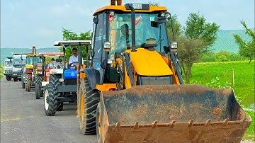 Jcb 3dx loading Mud in TATA Tippers Tractors Swaraj 855Fe New Holland 3630 Tractor jcb Thar truck 