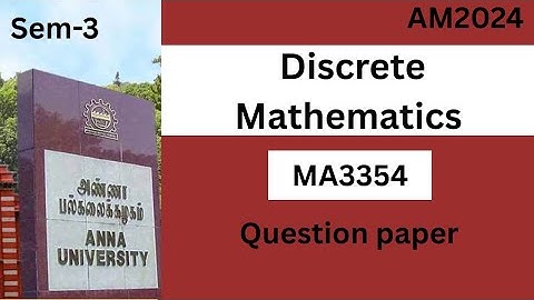 Discrete Mathematics| MA3354 | Question paper 2024 |#exam #examquestions #question #exampaper#video