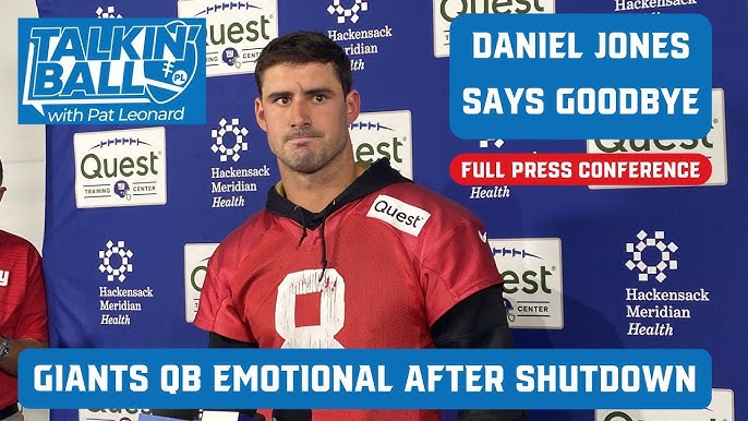 Full press conference: Emotional Daniel Jones says goodbye, tears up  talking about #Giants teammates - YouTube