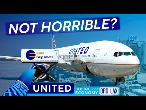 *ALMOST* Pleasant! · UNITED AIRLINES Economy Class 777 🇺🇸 Chicago to Los Angeles《 The US Series 》