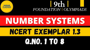 Class 9 | Number Systems | NCERT Exemplar Problems | Exercise 1.3 | Q.No. 1 to 8