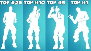 Top 25 Popular Fortnite Dances & Emotes! (Steady, Get Griddy, Without You,  My World, In Da Party)