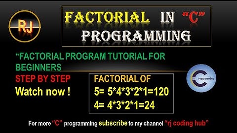 factorial in c programming | c program to calculate factorial #coding #clanguage #factorial #video