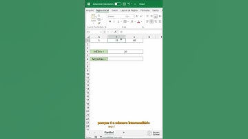 Cálculo de Média e Mediana no Excel | #shorts