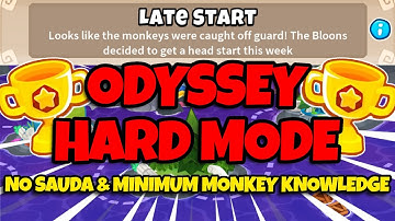 BTD6 Odyssey Tutorial • No Hero Achievement + Minimum Monkey Knowledge • Late Start
