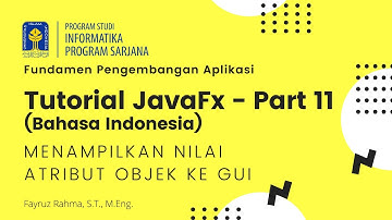 Tutorial JavaFX di NetBeans Bahasa Indonesia - Part 11 - Menampilkan Nilai Atribut Objek ke GUI
