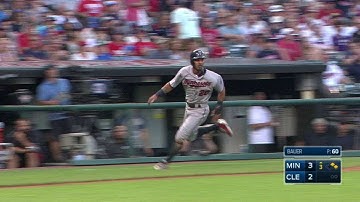 MIN@CLE: Escobar ropes an RBI double to right field