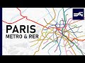 Paris Métro and RER expansion animated 1900-2020