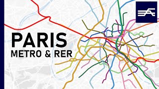 Evolution of the Paris Rapid Transit (Métro, RER) 1900-2020 (animation)