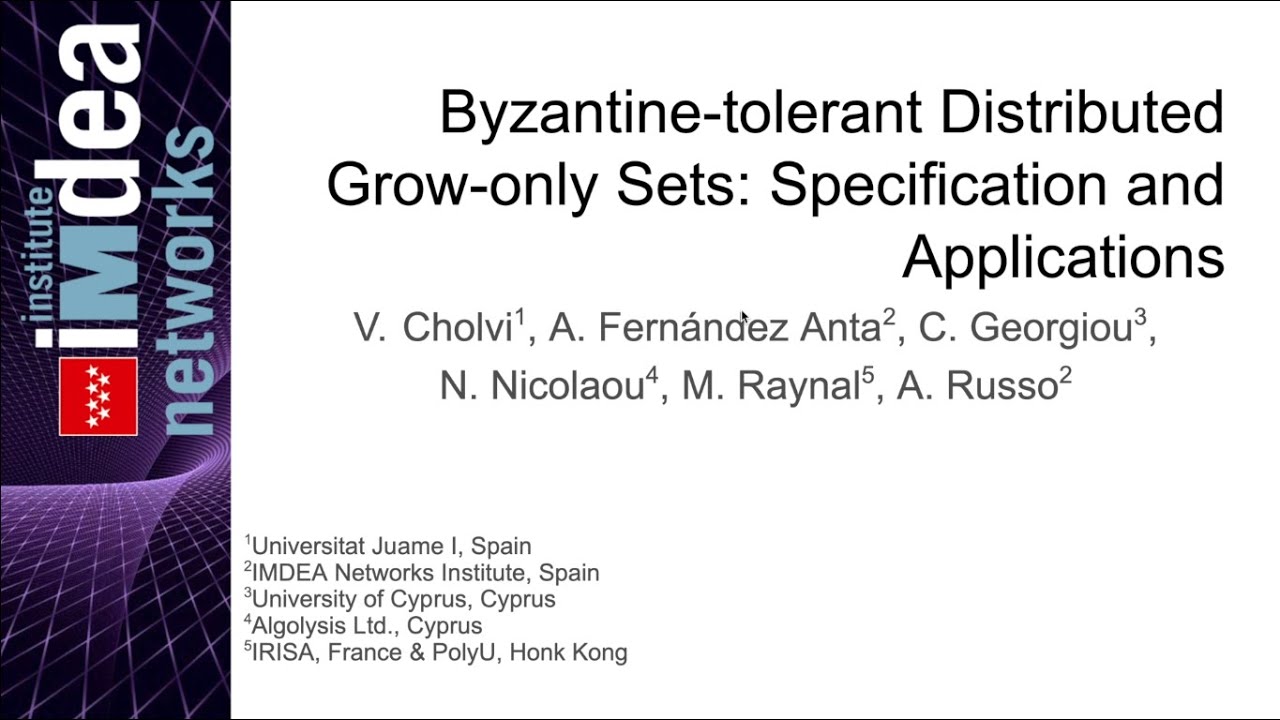 Byzantine-tolerant Distributed Grow-only Sets: Specification and Applications