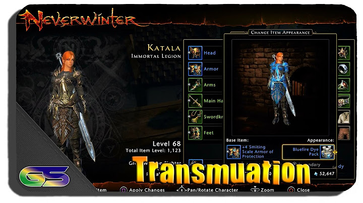 Neverwinter PS4 Transmutation Guide How to Change Gear Appearance