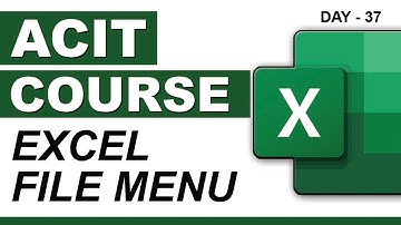 Advanced CIT Course - Excel File Menu Options - CIT Course Class-37