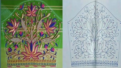 How to trace a downloading Aari work design from Google Chrome || Design methods