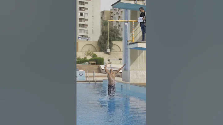 Highest jump out of water wearing a monofin - Guinness World Records #Shorts